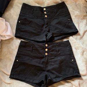 Two High Rise Jean Shorts